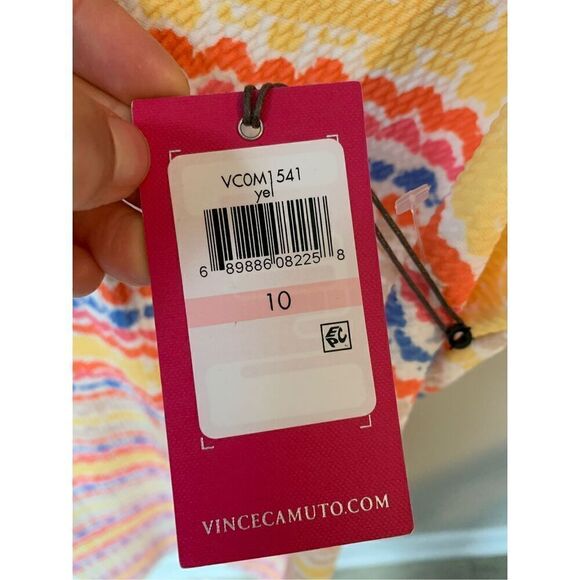 Vince Camuto Bullet Shift Ruffled V-neck Mini Dress - Picture 5 of 9